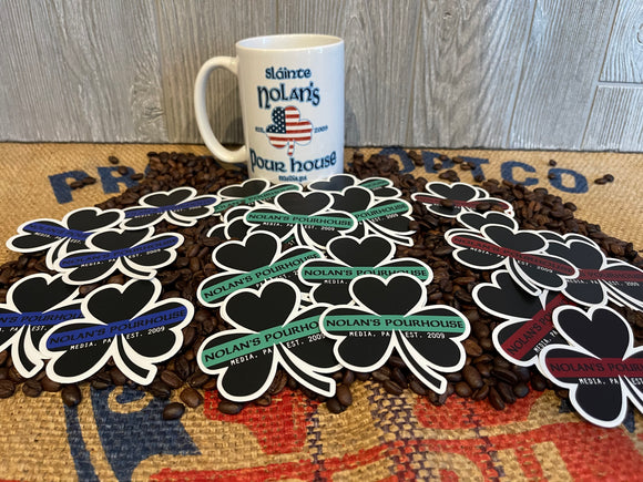 Nolan’s Pour House Coffee Company Shamrock Decals
